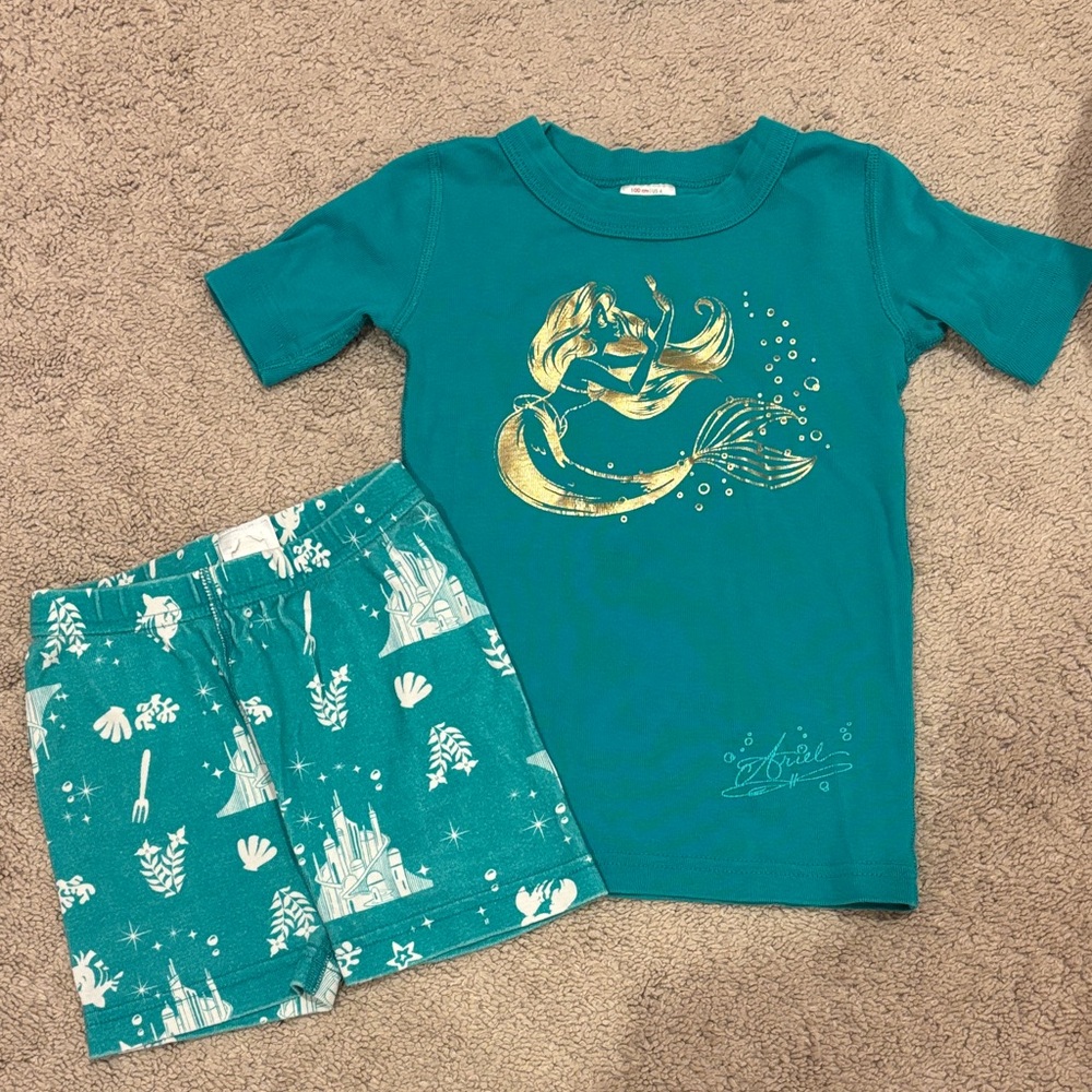 Hanna Andersson Teal and Gold Mermaid Pajama Set